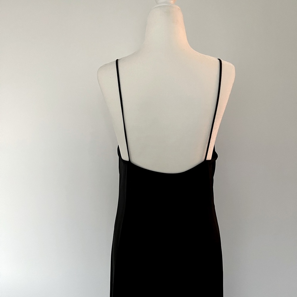 Zara black silky cowl neck dress